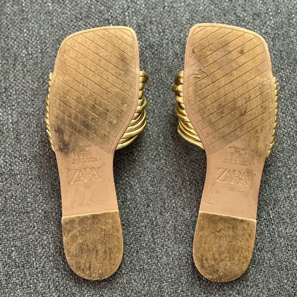 Zara Metallic Gold Women's Sandals - Picture 3 of 3